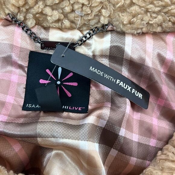 Isaac Mizrahi curly teddy coat with hood size 26 NWT - Picture 12 of 12